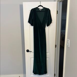 Baltic Born Meghan Emerald Green Velvet Maxi Dress